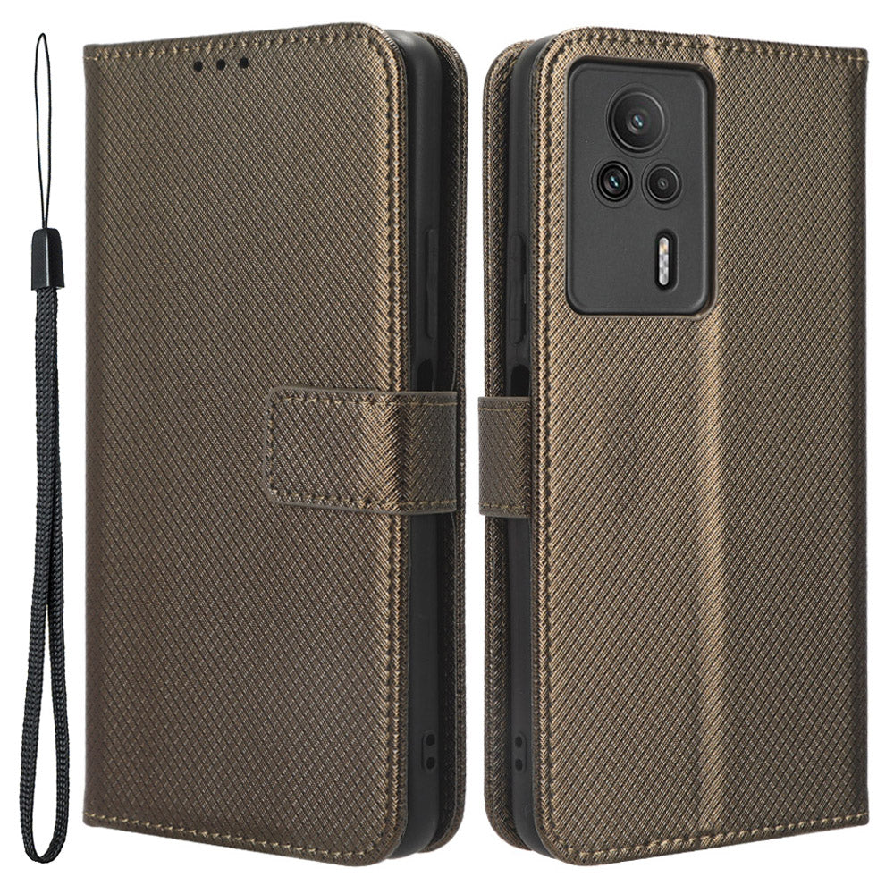 Phone Leather Cover for Xiaomi Redmi K60E 5G Diamond Texture Stand Wallet Phone Case Phone Leather Cover for Xiaomi Redmi K60E 5G Diamond Texture Stand Wallet Phone Case